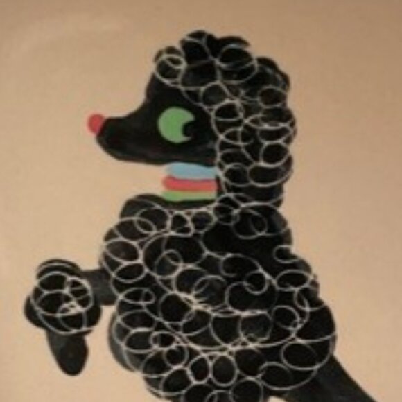 Cute! Vintage Poodle Pottery Bread/Dessert Plate - Picture 3 of 9